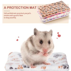 4 Pack Ultra Soft Dog Cat Bed Mat with Cute Prints Reversible Fleece Dog Crate Kennel Pad Cozy Washable Thickened Hamster Guinea Pig Bed Pet Bed Mat for Small Animals (Vivid Color,13 x 10 Inches)