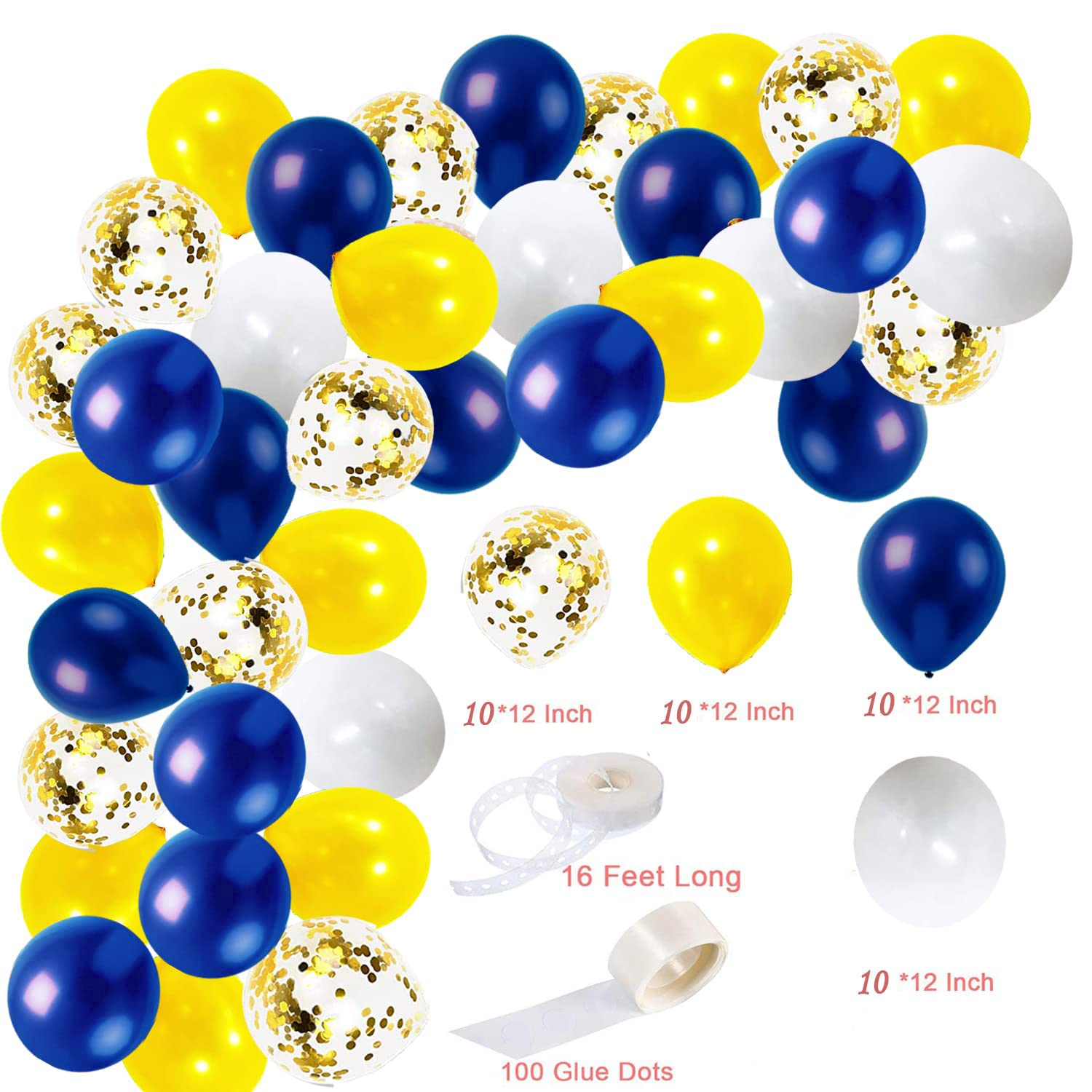 Graduation Party Decorations Navy Blue Yellow 2024/Blue Yellow Balloons/Michigan Balloons/Blue Yellow Birthday Party Decorations 40pcs for Blue Yellow Graduation Decorations 2024