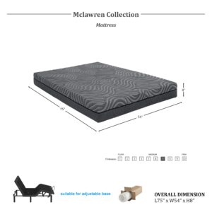 Lexicon Mclawren 8-Inch Memory Foam Hybrid Mattress, Full, Gray