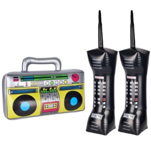 3 pcs inflatable boombox inflatable mobile phone for cosplay props hip hop theme birthdays weddings graduations 80s 90s party decorations