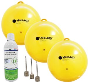 bug ball gnat ball 3 pack deluxe kit - gnats, house fly, no-see-um, aphids whiteflies,and love bugs trap