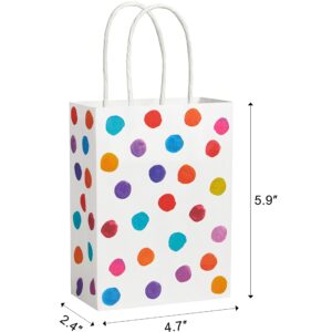 SUNCOLOR 25 Pieces 6" Mini Goodie Bags Small Gift Bags with Handle for Party Favor Bags (Polka Dot)