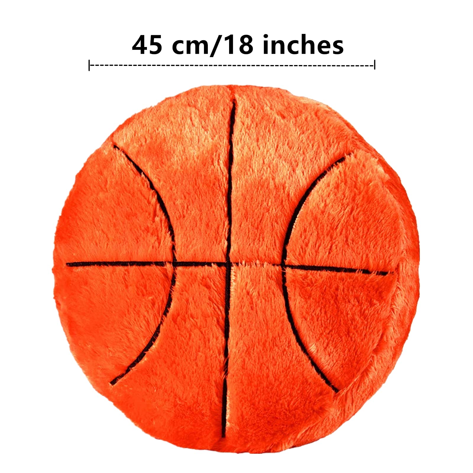 TONGMAN Basketball Plush Pillow Basketball Pillow Fluffy Durable Stuffed Basketball Throw Pillow Office Sofa Decorative Cushions（18 cm/45 inches） Soft and Durable Sports toyball Pillow