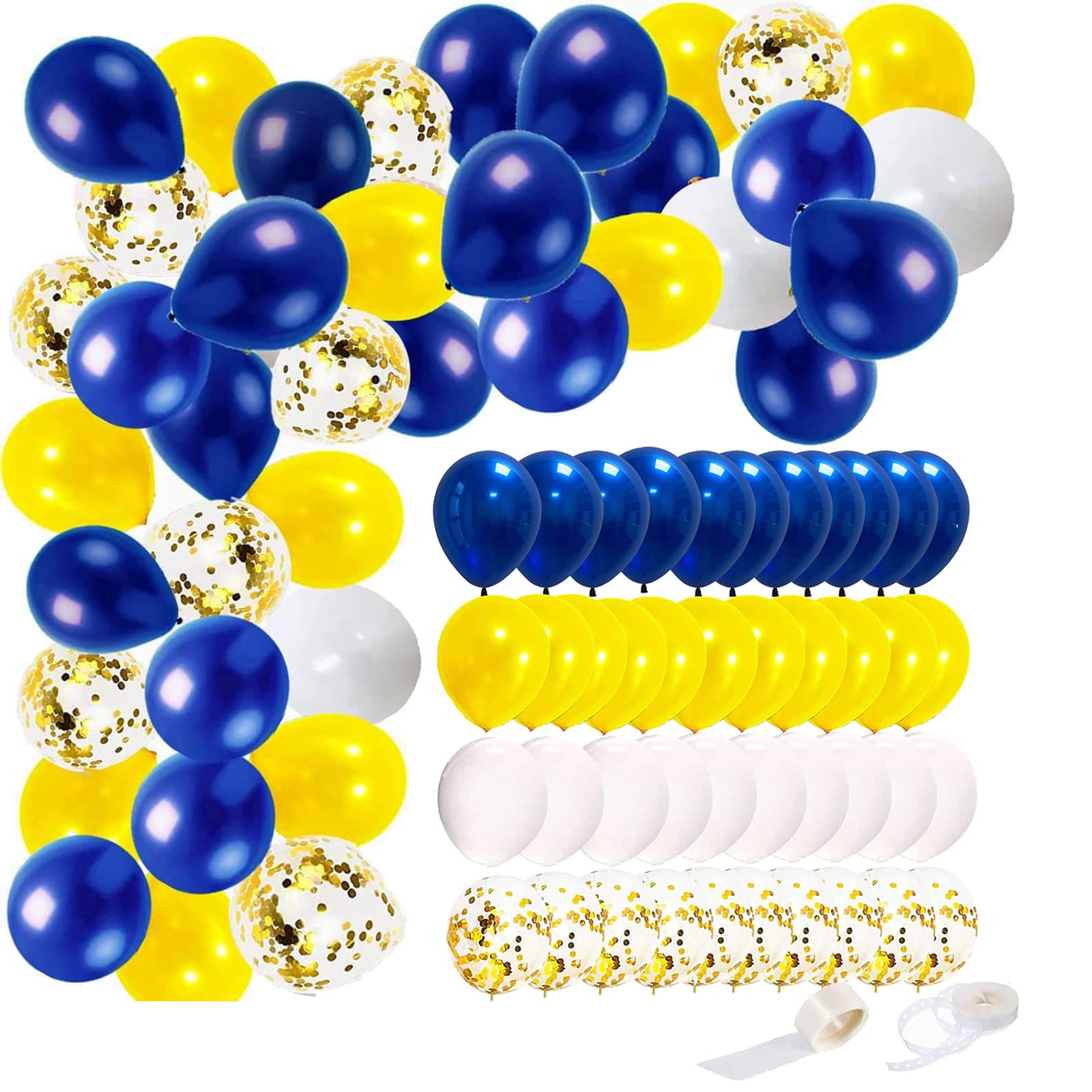 Graduation Party Decorations Navy Blue Yellow 2024/Blue Yellow Balloons/Michigan Balloons/Blue Yellow Birthday Party Decorations 40pcs for Blue Yellow Graduation Decorations 2024