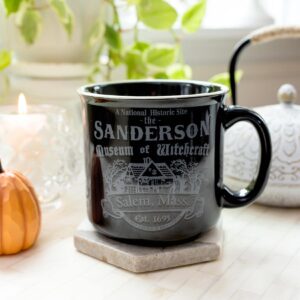 Disney Hocus Pocus Sanderson Museum Ceramic Camper Mug | BPA-Free Travel Coffee Cup For Espresso, Caffeine, Cocoa, Beverages | Home & Kitchen Essentials | Holds 20 Ounces