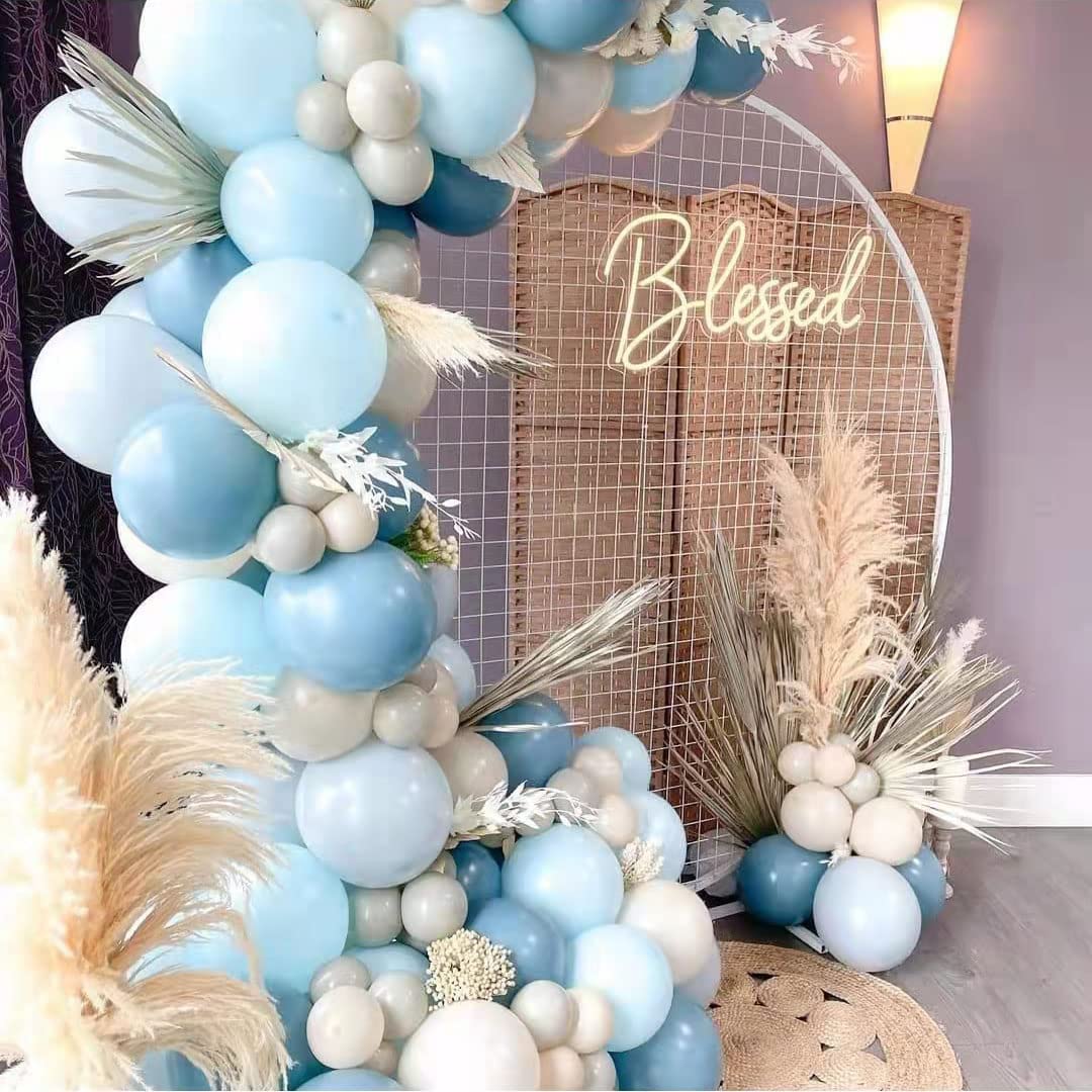 Beaumode Blue Balloon Arch Kit Dusty Blue Baby Blue Balloons for Baby Shower Boy Birthday Gender Reveal Bridal Shower Party Decorations (Blue Slate)