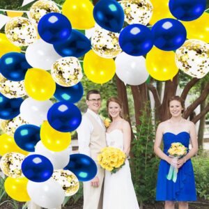 Graduation Party Decorations Navy Blue Yellow 2024/Blue Yellow Balloons/Michigan Balloons/Blue Yellow Birthday Party Decorations 40pcs for Blue Yellow Graduation Decorations 2024