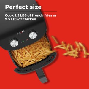 Instant Pot Essentials 4QT Air Fryer with EvenCrisp Technology that Crisps and Reheats, Easily Adjust Time & Temperature For Quick Meals, 100+ In-App Recipes, from the Makers of Instant Pot, Black