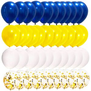 Graduation Party Decorations Navy Blue Yellow 2024/Blue Yellow Balloons/Michigan Balloons/Blue Yellow Birthday Party Decorations 40pcs for Blue Yellow Graduation Decorations 2024