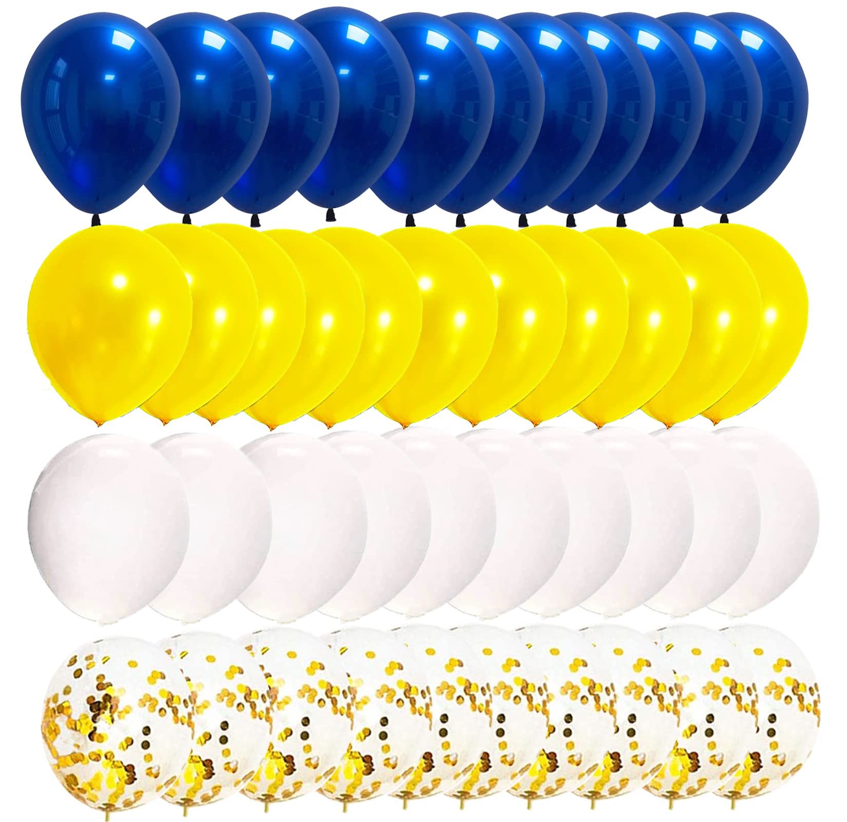 Graduation Party Decorations Navy Blue Yellow 2024/Blue Yellow Balloons/Michigan Balloons/Blue Yellow Birthday Party Decorations 40pcs for Blue Yellow Graduation Decorations 2024