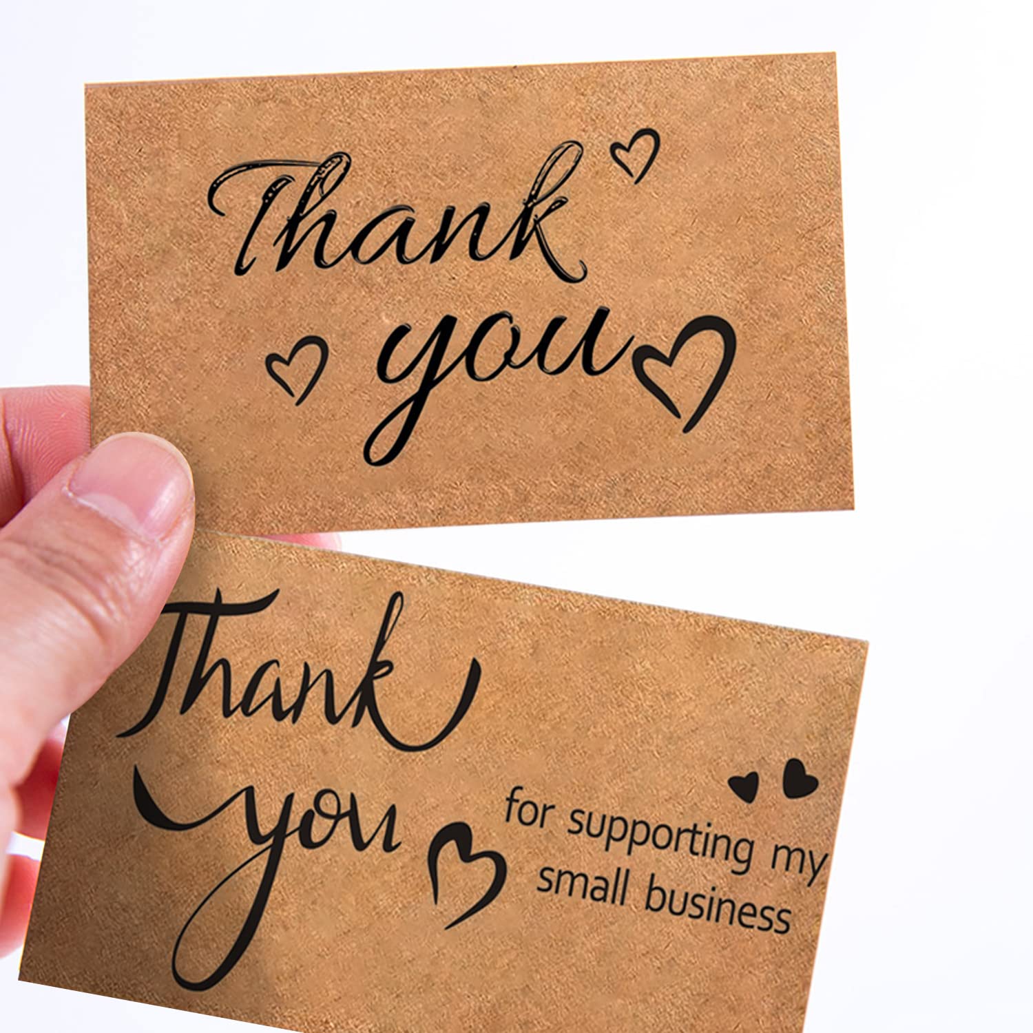 STRONGER 120 Pcs Thank You Cards Small Business, Mini 6 Styles Kraft for Supporting Notes Shopping Thanks Greeting Retail Store Owner Goods Customer,Gift Cards, Funeral 3.6x2.1 Inch