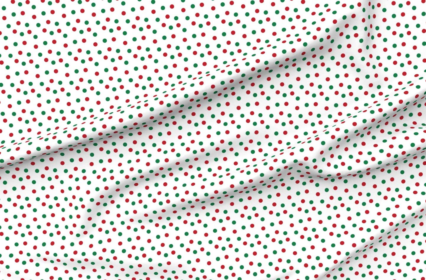 Spoonflower Fabric - Red Green White Polka Dots Christmas Holiday Celebrate Traditions Printed on Petal Signature Cotton Fabric by The Yard - Sewing Quilting Apparel Crafts Decor