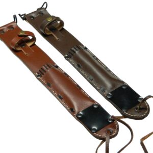 World War US M6 Leather Sheath for M3 Trench Knife Premium scabbard Drum Dyed Leather (Tan)