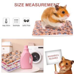 4 Pack Ultra Soft Dog Cat Bed Mat with Cute Prints Reversible Fleece Dog Crate Kennel Pad Cozy Washable Thickened Hamster Guinea Pig Bed Pet Bed Mat for Small Animals (Vivid Color,13 x 10 Inches)