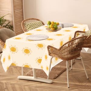 G1ngtar 3Pcs Boho Sun Birthday Party Tablecloths Boho Hippie Sunshine Disposable Plastic Waterproof Rectangular Table Covers First Trip Around The Sun Party Decorations Baby Shower Supplies