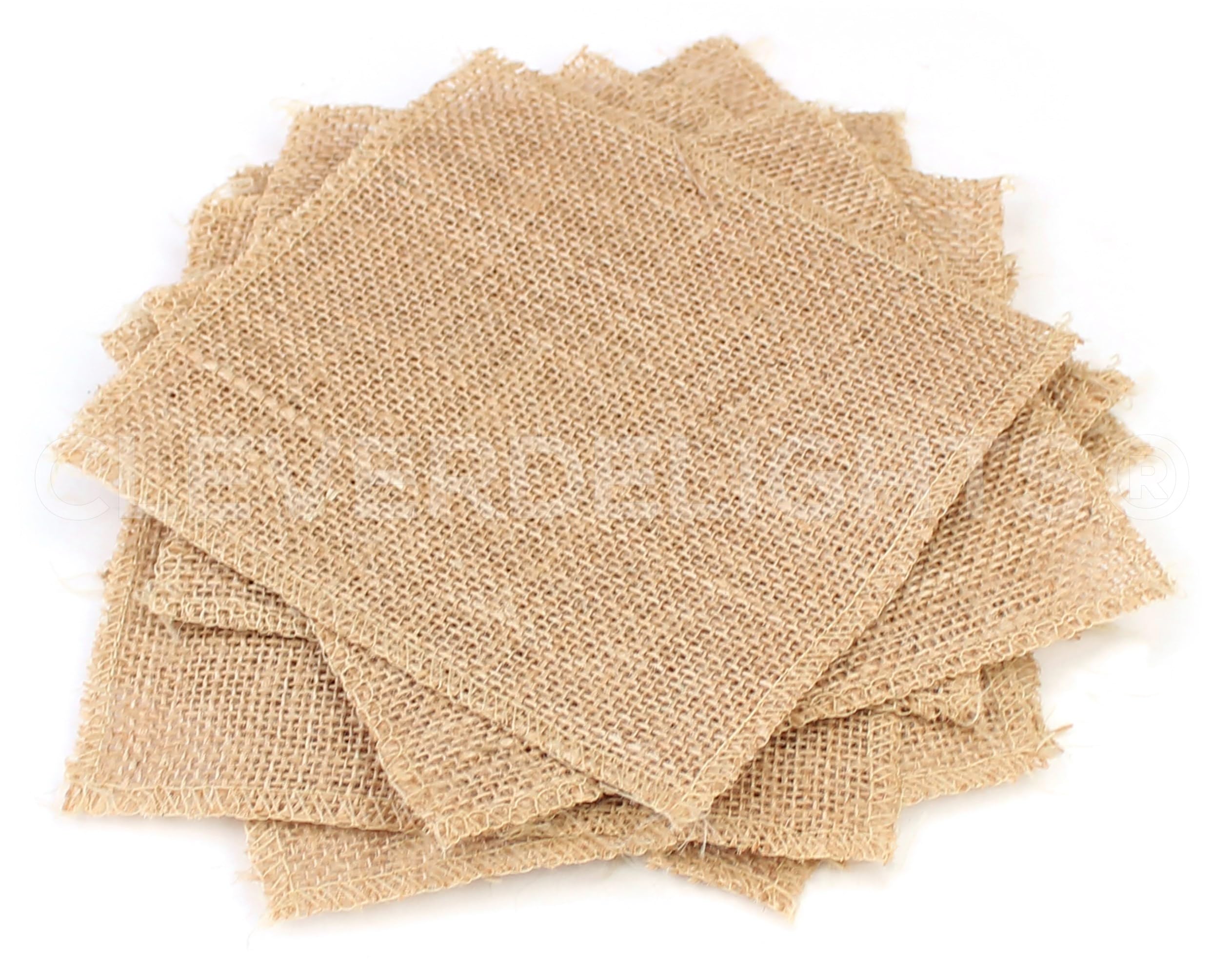 CleverDelights 6" Burlap Squares - 12 Pack - Premium Jute Burlap - Finished Edges