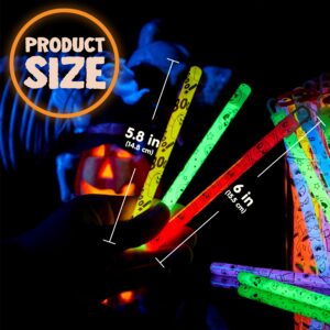 JOYIN 30 Pcs Halloween Glow Sticks Bulk Party Pack, Hanging Wands in 8 Designs, 6 Colors Light Up Sticks for Kids Glow in The Dark Halloween Party Favor Supplies, Halloween Goodie Bag Filler