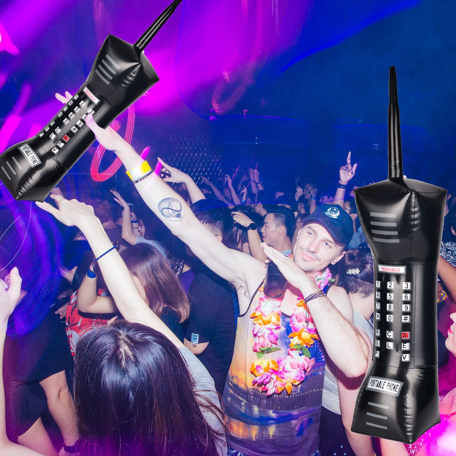 3 PCS Inflatable Boombox Inflatable Mobile Phone for Cosplay Props Hip Hop Theme Birthdays Weddings Graduations 80s 90s Party Decorations