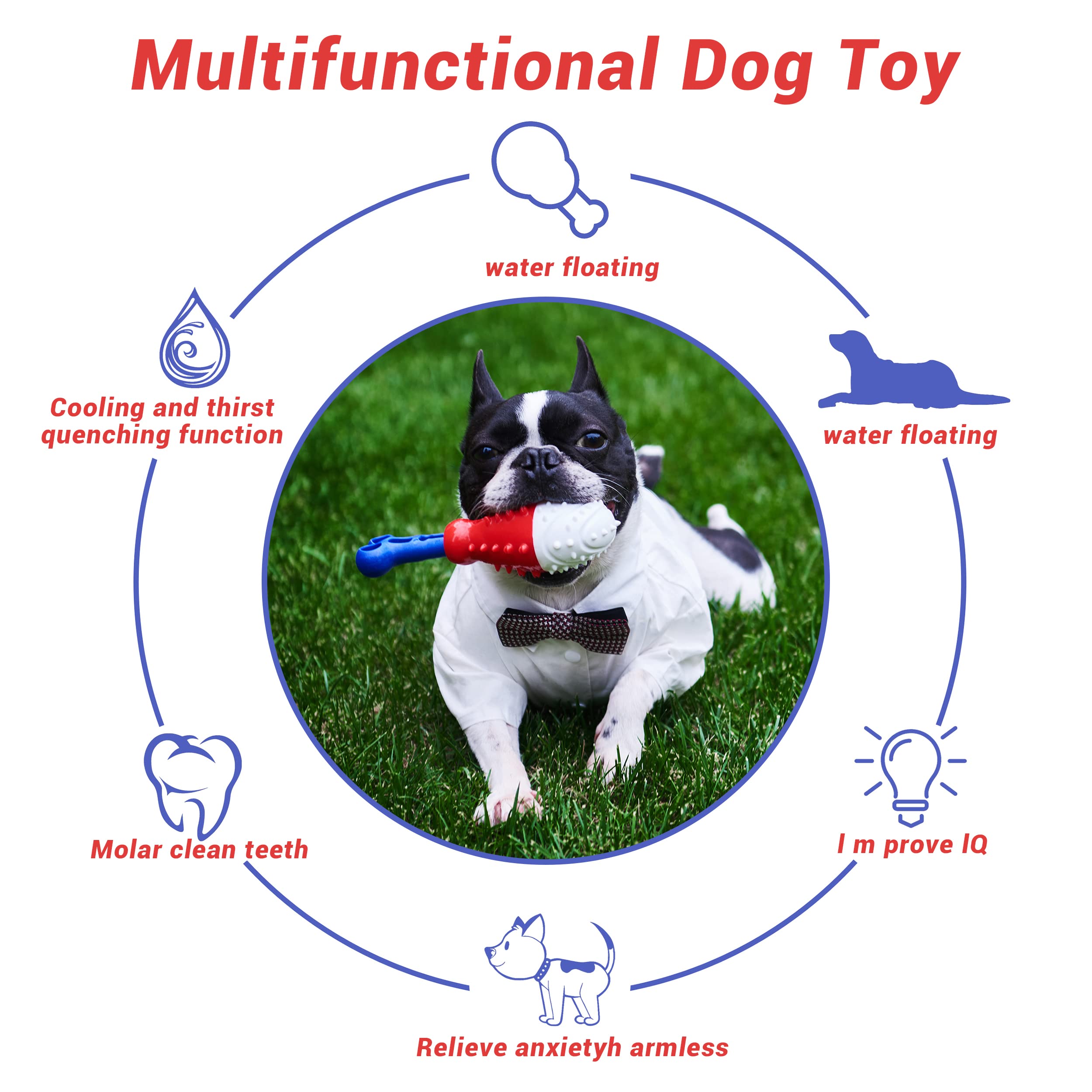 AL AILAIKE Dog Chew Toys for Aggressive Chewers,Puppy Toothbrush Clean Teeth Toys,Interactive Training Chew Toy , Dental Oral Care for Small Medium Dogs (Chicken Leg)