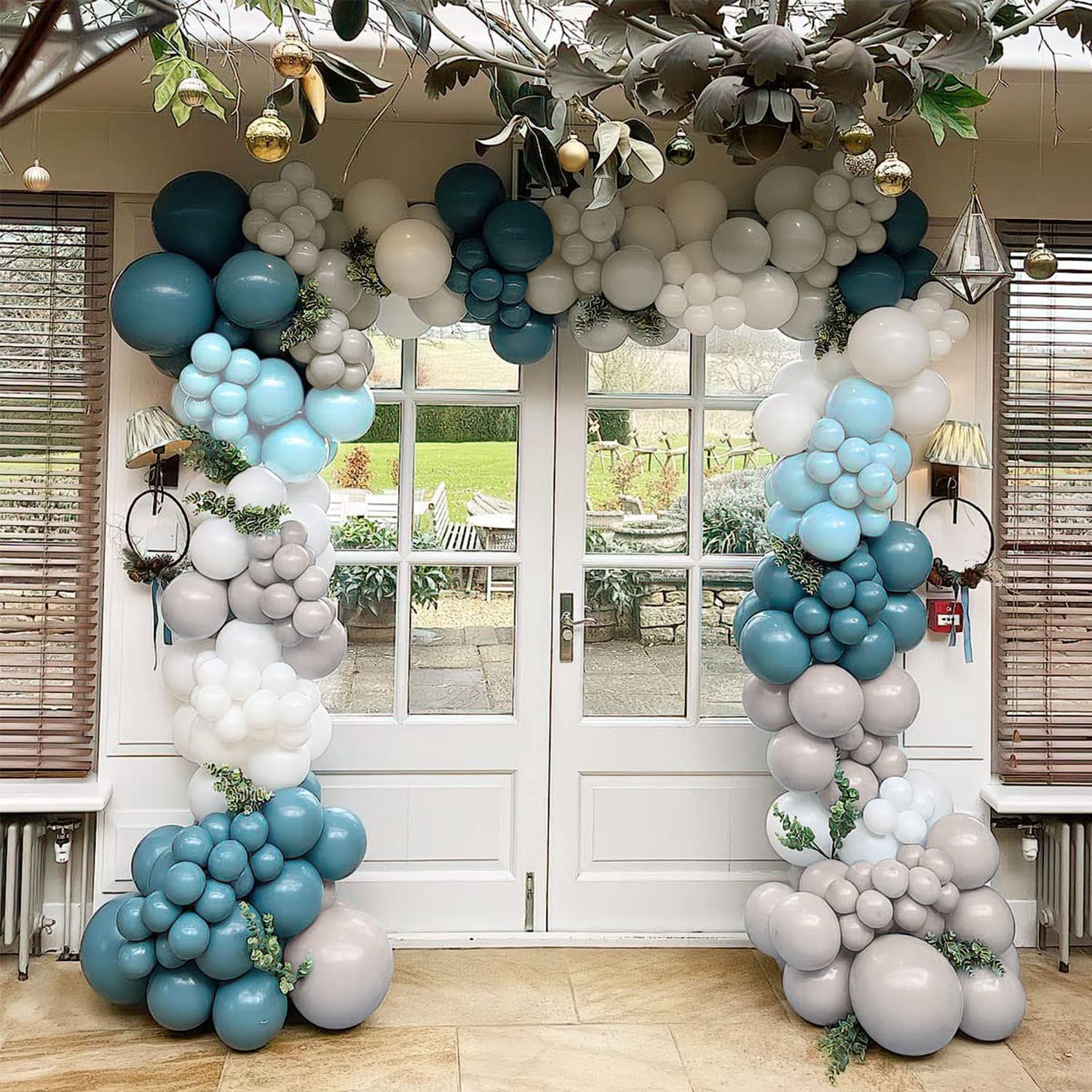 Beaumode Blue Balloon Arch Kit Dusty Blue Baby Blue Balloons for Baby Shower Boy Birthday Gender Reveal Bridal Shower Party Decorations (Blue Slate)