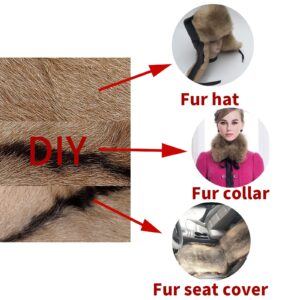 Natural Tanned Antelope Fur Pelts Real Goat Hides Sheepskin Leather Fur Rugs Handbag Scarf Clothing Accessories (Light Brown, Length: 15.7-26 in, Width: 11.8-21.6 in),1 pcs