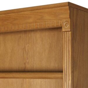 Martin Furniture Huntington Oxford Wood Bookcase with Doors, Storage Cabinet, Office Shelves, Wheat, Brown (HO3072D/W)