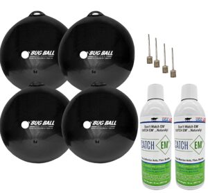 bug ball 4 pack deluxe kit - odorless eco-friendly biting fly and insect killer with no pesticides or electricity needed, kid and pet safe