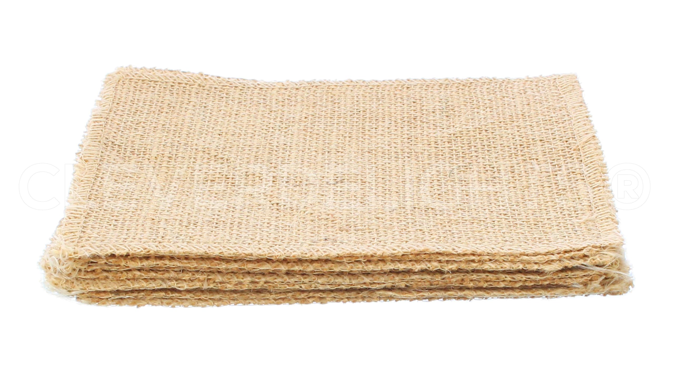 CleverDelights 6" Burlap Squares - 12 Pack - Premium Jute Burlap - Finished Edges