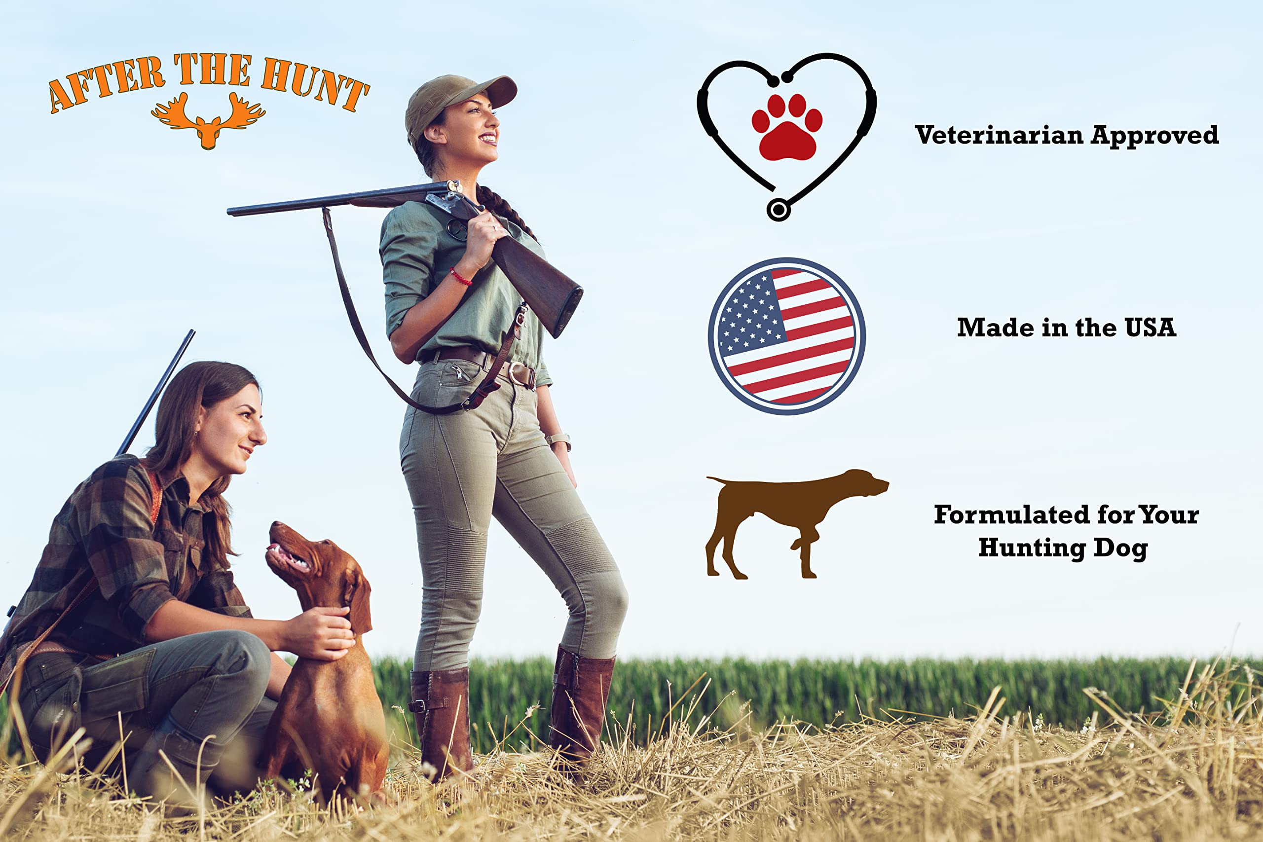 After The Hunt All You Need Complete Dog Multivitamin - Daily Vitamins for Skin & Coat Hip & Joint Digestion & Immune System - Glucosamine Omega 3 6 9 & Probiotics - 120 ct