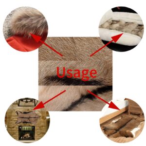 Natural Tanned Antelope Fur Pelts Real Goat Hides Sheepskin Leather Fur Rugs Handbag Scarf Clothing Accessories (Light Brown, Length: 15.7-26 in, Width: 11.8-21.6 in),1 pcs