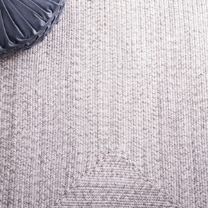 SAFAVIEH Braided Collection Accent Rug - 4' x 6', Grey, Handmade Farmhouse, Ideal for High Traffic Areas in Entryway, Living Room, Bedroom (BRA220F)