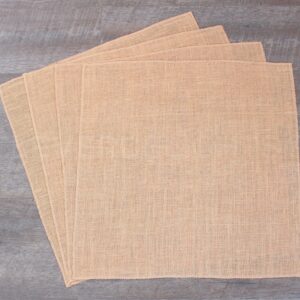 CleverDelights 20 Inch Burlap Squares - 4 Pack - Premium Jute Burlap - Finished Edges - 20" x 20"