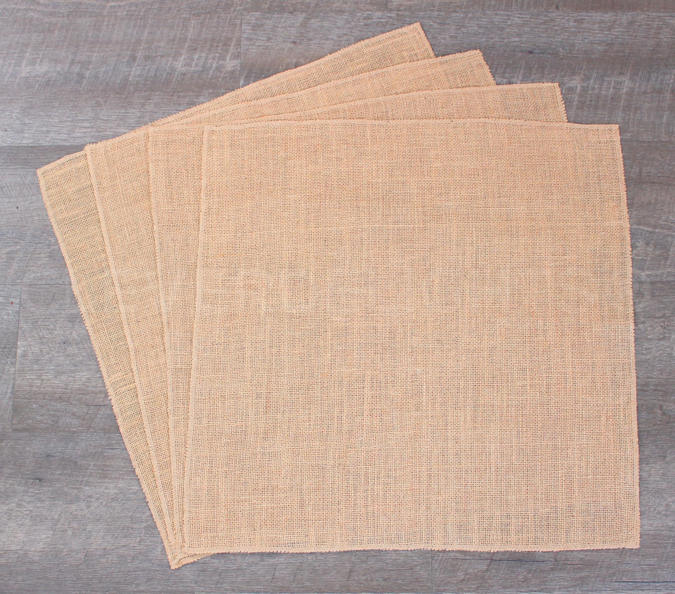 CleverDelights 20 Inch Burlap Squares - 4 Pack - Premium Jute Burlap - Finished Edges - 20" x 20"