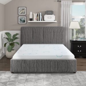 lexicon mayesville 8-inch copper-infused memory foam mattress, queen, gray