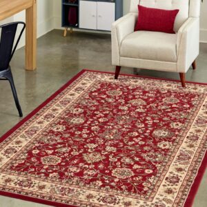 Rugs.com Yasmin Collection Rug – 6' x 9' Burgundy Medium Rug Perfect for Bedrooms, Dining Rooms, Living Rooms