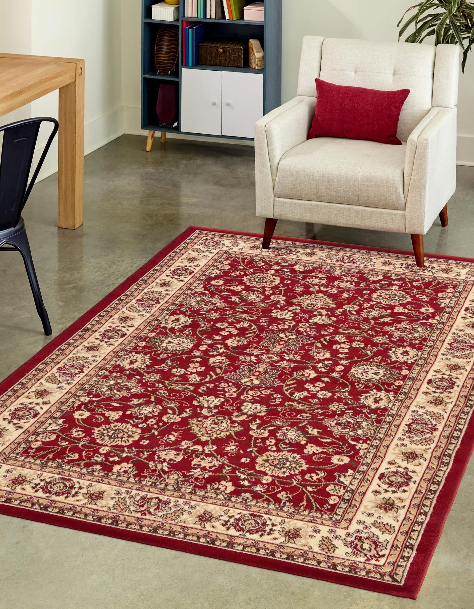 Rugs.com Yasmin Collection Rug – 6' x 9' Burgundy Medium Rug Perfect for Bedrooms, Dining Rooms, Living Rooms