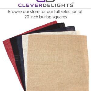 CleverDelights 20 Inch Burlap Squares - 4 Pack - Premium Jute Burlap - Finished Edges - 20" x 20"