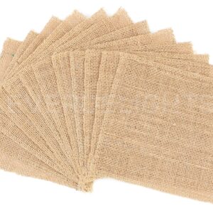 CleverDelights 6" Burlap Squares - 12 Pack - Premium Jute Burlap - Finished Edges