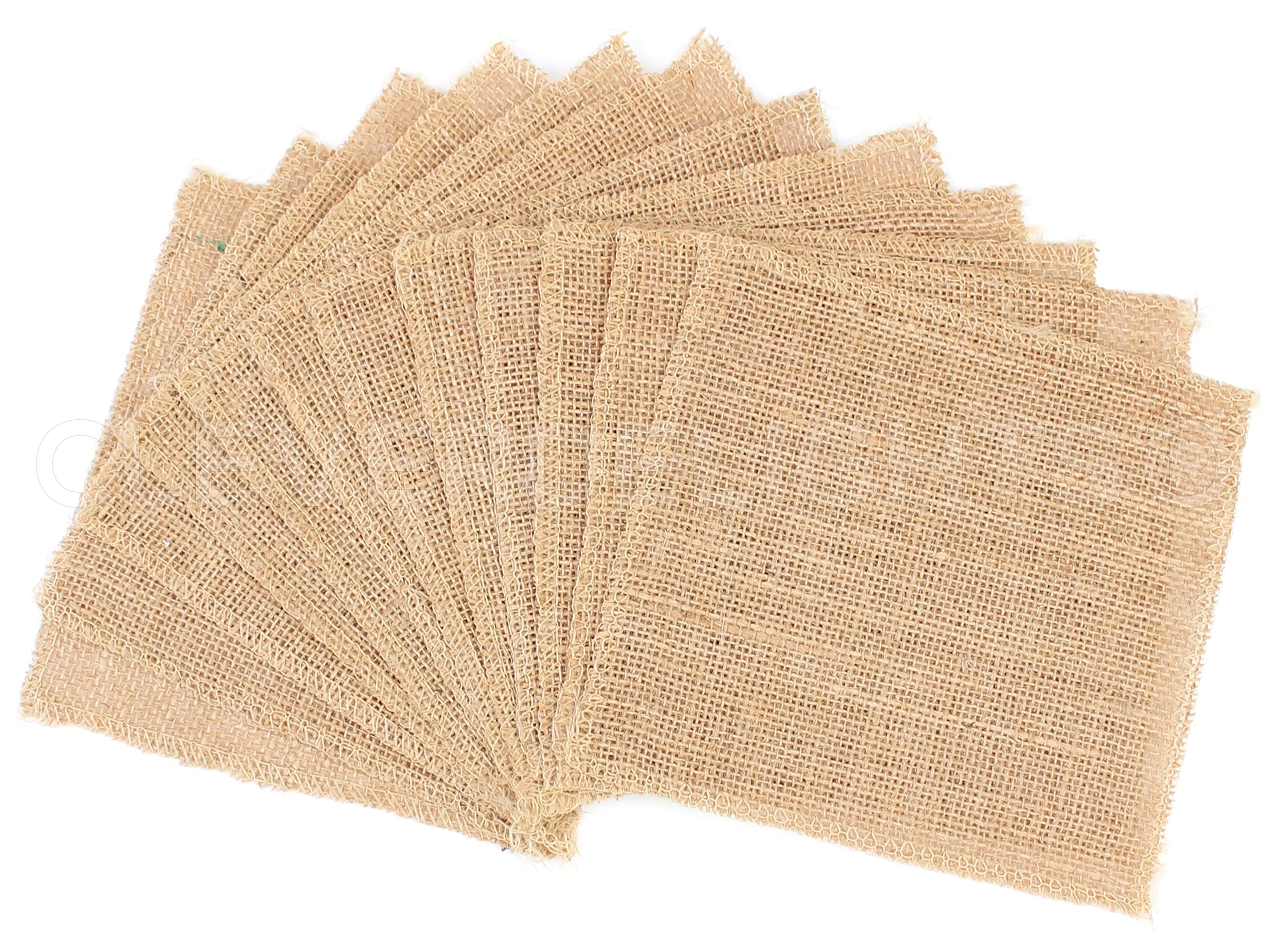 CleverDelights 6" Burlap Squares - 12 Pack - Premium Jute Burlap - Finished Edges