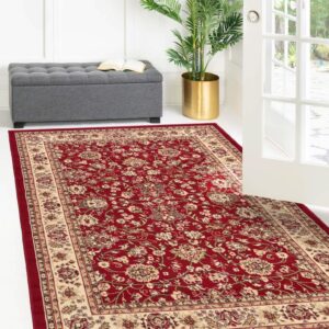 Rugs.com Yasmin Collection Rug – 6' x 9' Burgundy Medium Rug Perfect for Bedrooms, Dining Rooms, Living Rooms