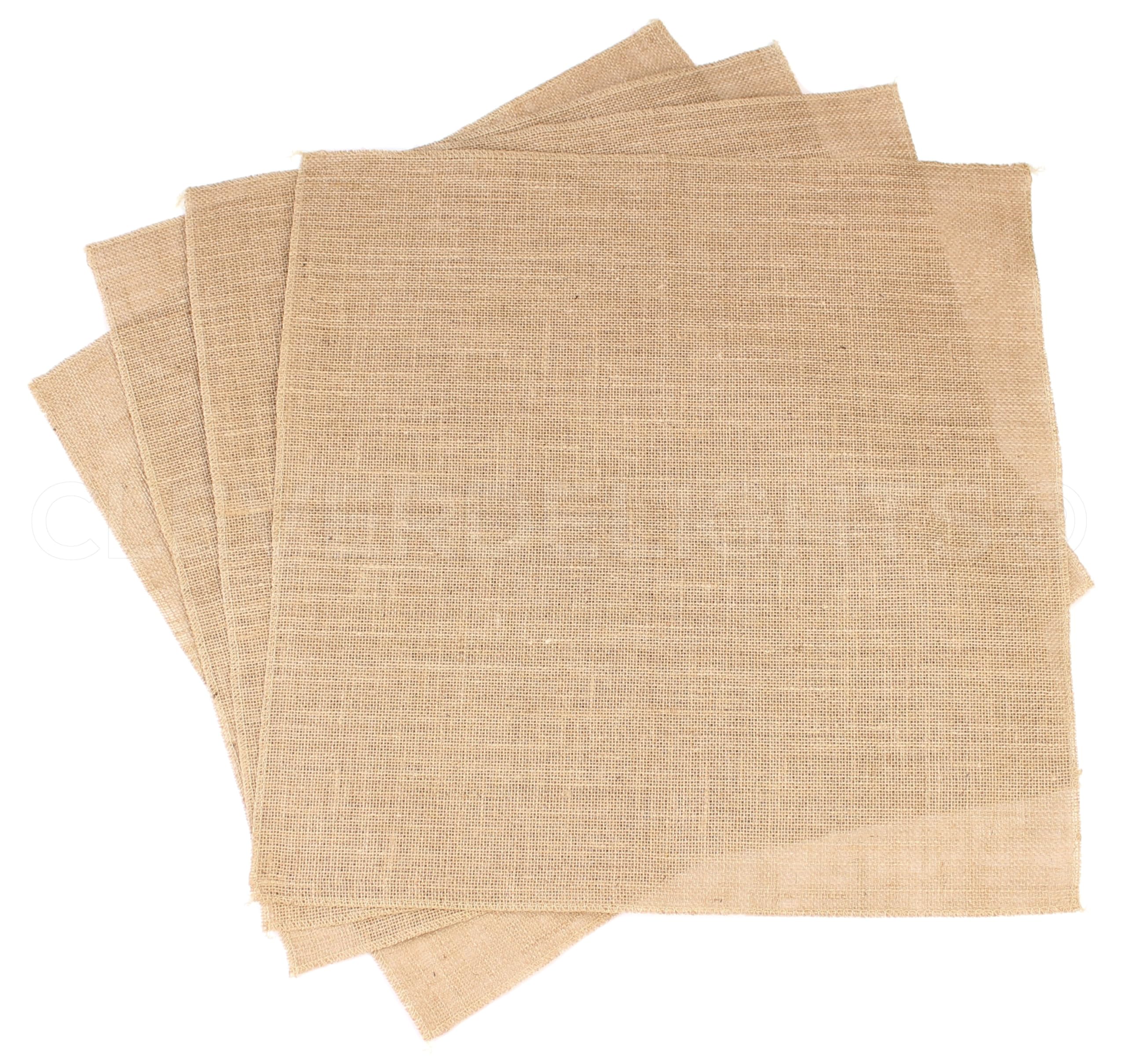 CleverDelights 20 Inch Burlap Squares - 12 Pack - Premium Jute Burlap - Finished Edges - 20" x 20"