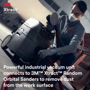 3M Xtract Portable Dust Extractor, 64256, 9 Gallon/35 Liter, Industrial Vacuum with Automatic Filter Clean Without Flow Stoppage, HEPA Filter, Compatibility with Pneumatic and Electric Sanders , Black