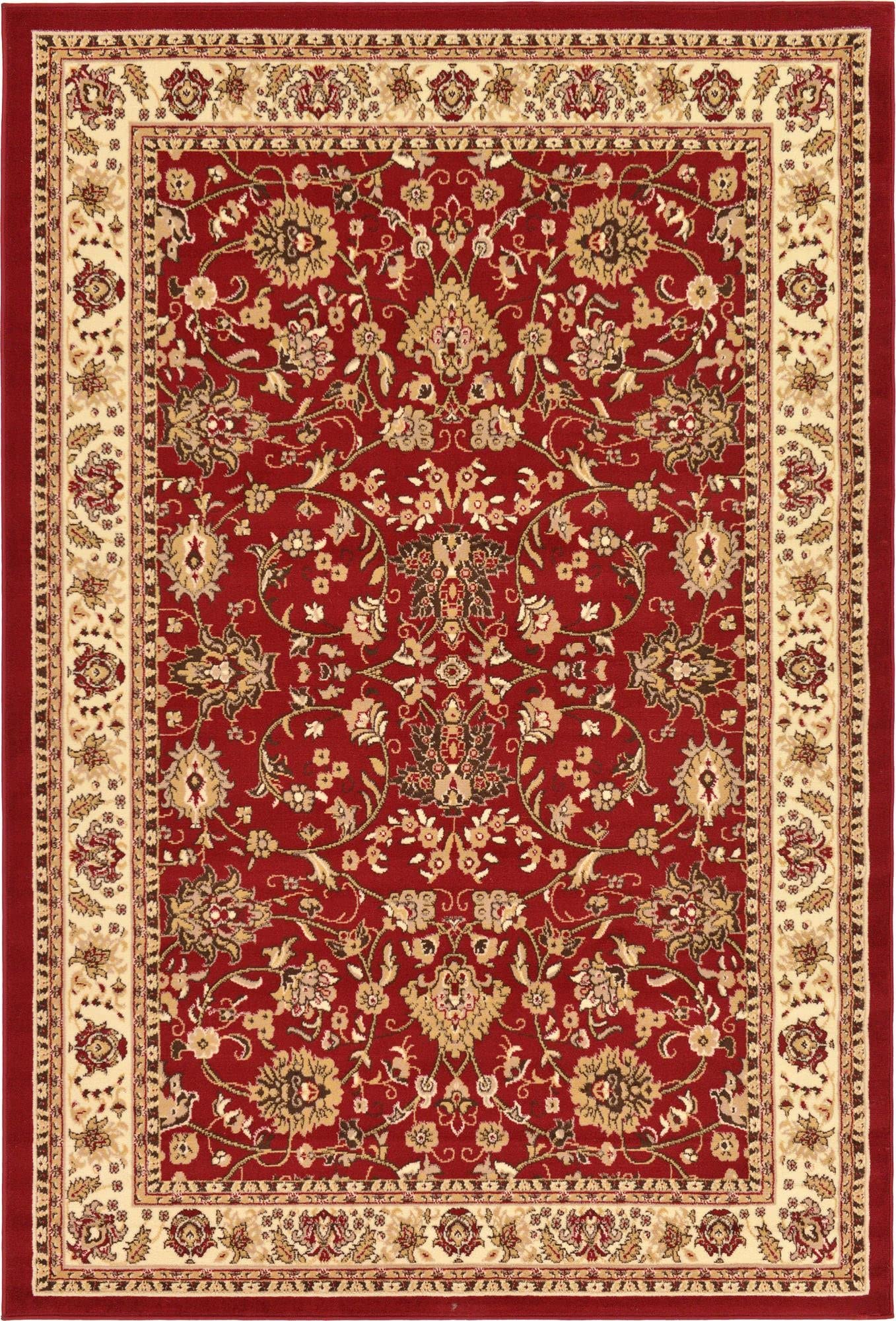 Rugs.com Yasmin Collection Rug – 6' x 9' Burgundy Medium Rug Perfect for Bedrooms, Dining Rooms, Living Rooms