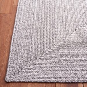 SAFAVIEH Braided Collection Accent Rug - 4' x 6', Grey, Handmade Farmhouse, Ideal for High Traffic Areas in Entryway, Living Room, Bedroom (BRA220F)