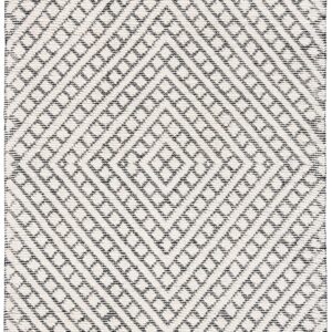 SAFAVIEH Natura Collection 2' 3" x 4' Ivory / Black NAT357A Handmade Boho Tassel Wool Entryway Living Room Foyer Bedroom Accent Rug