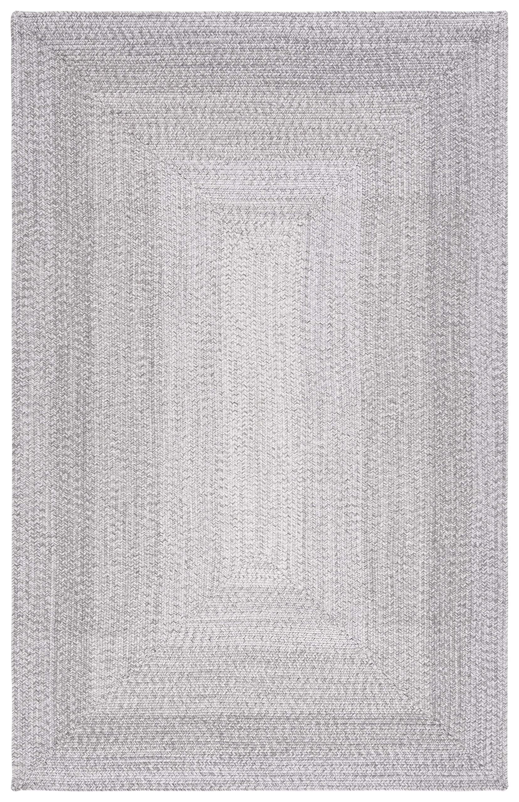 SAFAVIEH Braided Collection Accent Rug - 4' x 6', Grey, Handmade Farmhouse, Ideal for High Traffic Areas in Entryway, Living Room, Bedroom (BRA220F)