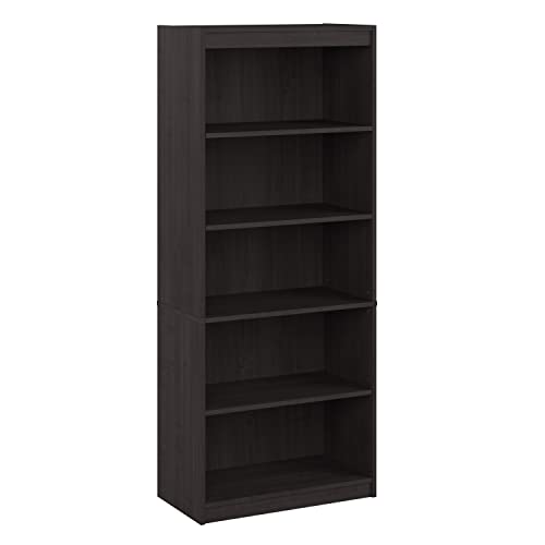 Bestar Logan 5 Shelf Bookcase in Charcoal Maple, 30W