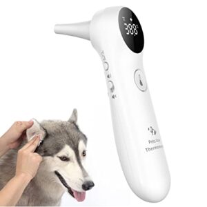 ICARE-PET Dog Ear Temperature Monitor, Long Probe for Pets Ear Canal Only, Measure Dog Temperature in 1 Second, Voice On/Off Switchable, C/F Switchable (White)