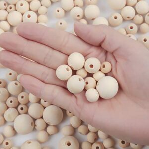 150pcs 25mm Wooden Beads Natural Unfinished Round Wood Loose Beads Wood Spacer Beads for Craft Making Decorations and DIY Crafts