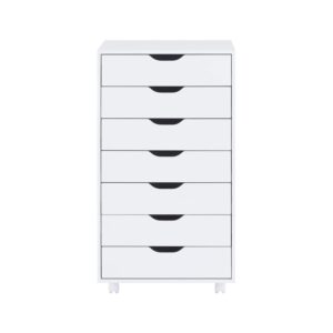 Naomi Home 7-Drawer Unit Craft Storage Cabinet Makeup Organization and Storage Drawers White